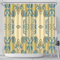 Madiba Nelson Mandela Shower Curtain Indonesia Batik Yellow Bule - Wonder Print Shop