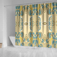 Madiba Nelson Mandela Shower Curtain Indonesia Batik Yellow Bule - Wonder Print Shop