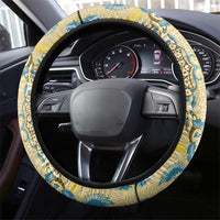 Madiba Nelson Mandela Steering Wheel Cover Indonesia Batik Yellow Bule - Wonder Print Shop