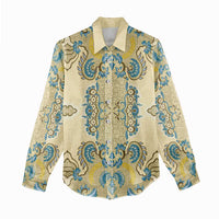 Madiba Nelson Mandela Women Casual Shirt Indonesia Batik Yellow Bule - Wonder Print Shop