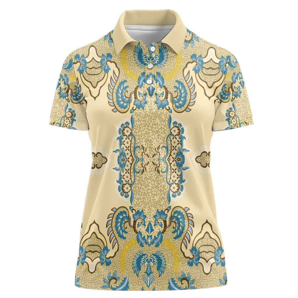 Madiba Nelson Mandela Women Polo Shirt Indonesia Batik Yellow Bule - Wonder Print Shop