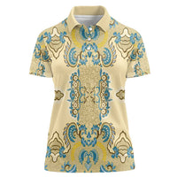 Madiba Nelson Mandela Women Polo Shirt Indonesia Batik Yellow Bule - Wonder Print Shop