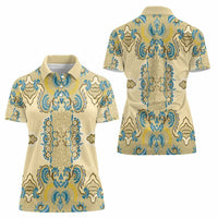 Madiba Nelson Mandela Women Polo Shirt Indonesia Batik Yellow Bule - Wonder Print Shop