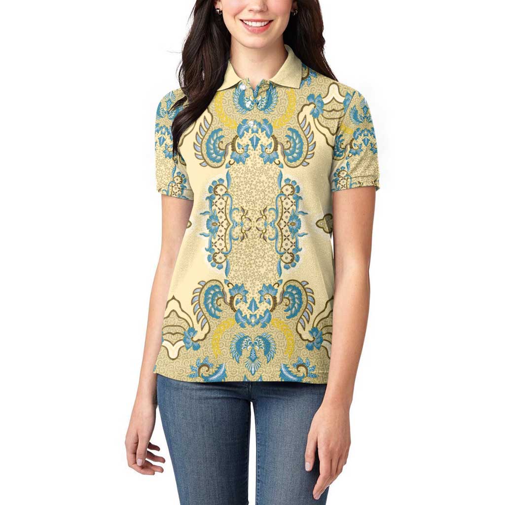 Madiba Nelson Mandela Women Polo Shirt Indonesia Batik Yellow Bule - Wonder Print Shop