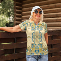 Madiba Nelson Mandela Women Polo Shirt Indonesia Batik Yellow Bule - Wonder Print Shop