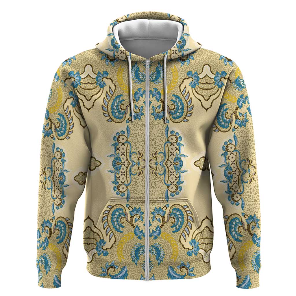 Madiba Nelson Mandela Zip Hoodie Indonesia Batik Yellow Bule - Wonder Print Shop