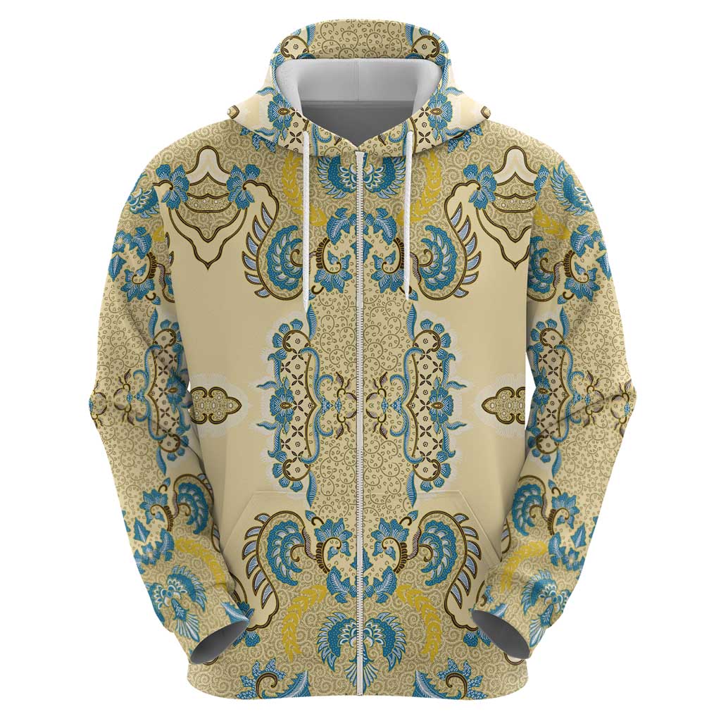 Madiba Nelson Mandela Zip Hoodie Indonesia Batik Yellow Bule - Wonder Print Shop