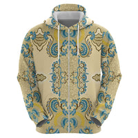 Madiba Nelson Mandela Zip Hoodie Indonesia Batik Yellow Bule - Wonder Print Shop