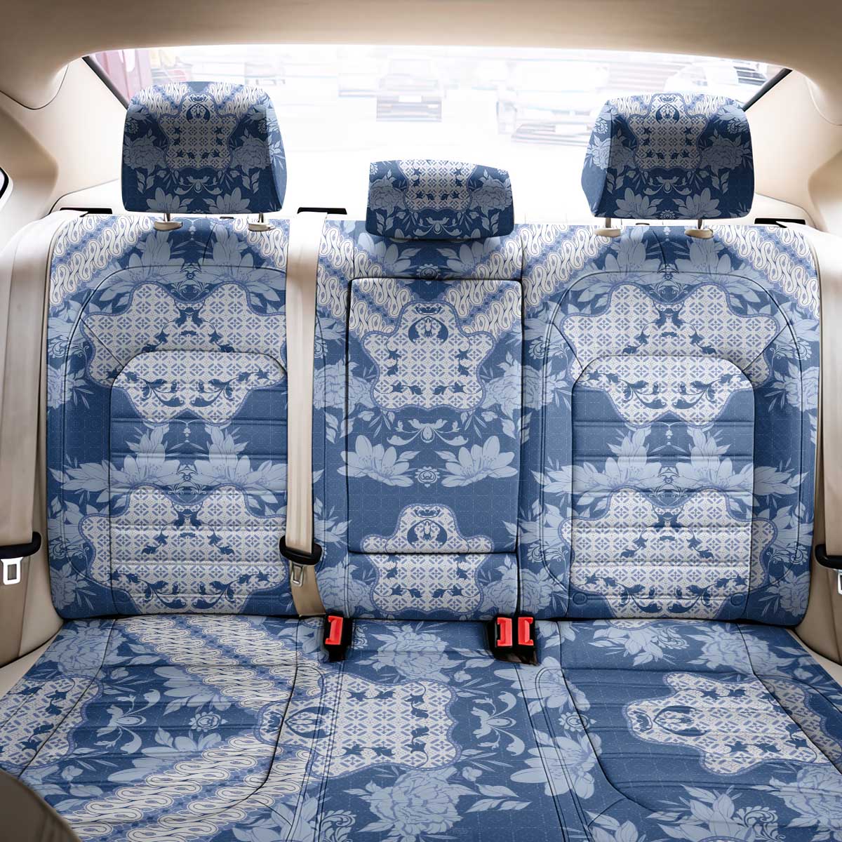 Indonesia Javanese Batik Back Car Seat Cover Nelson Mandela Madiba Blue - Wonder Print Shop