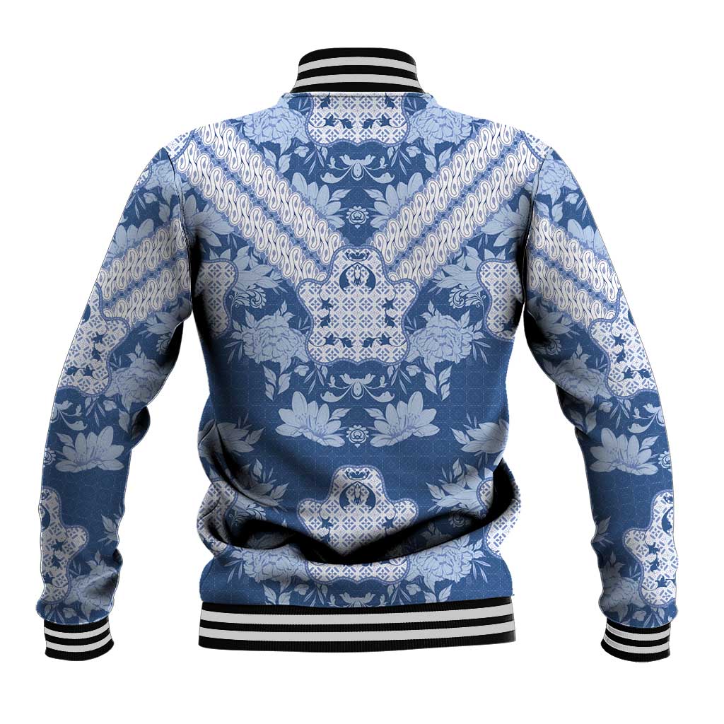 Indonesia Javanese Batik Baseball Jacket Nelson Mandela Madiba Blue - Wonder Print Shop