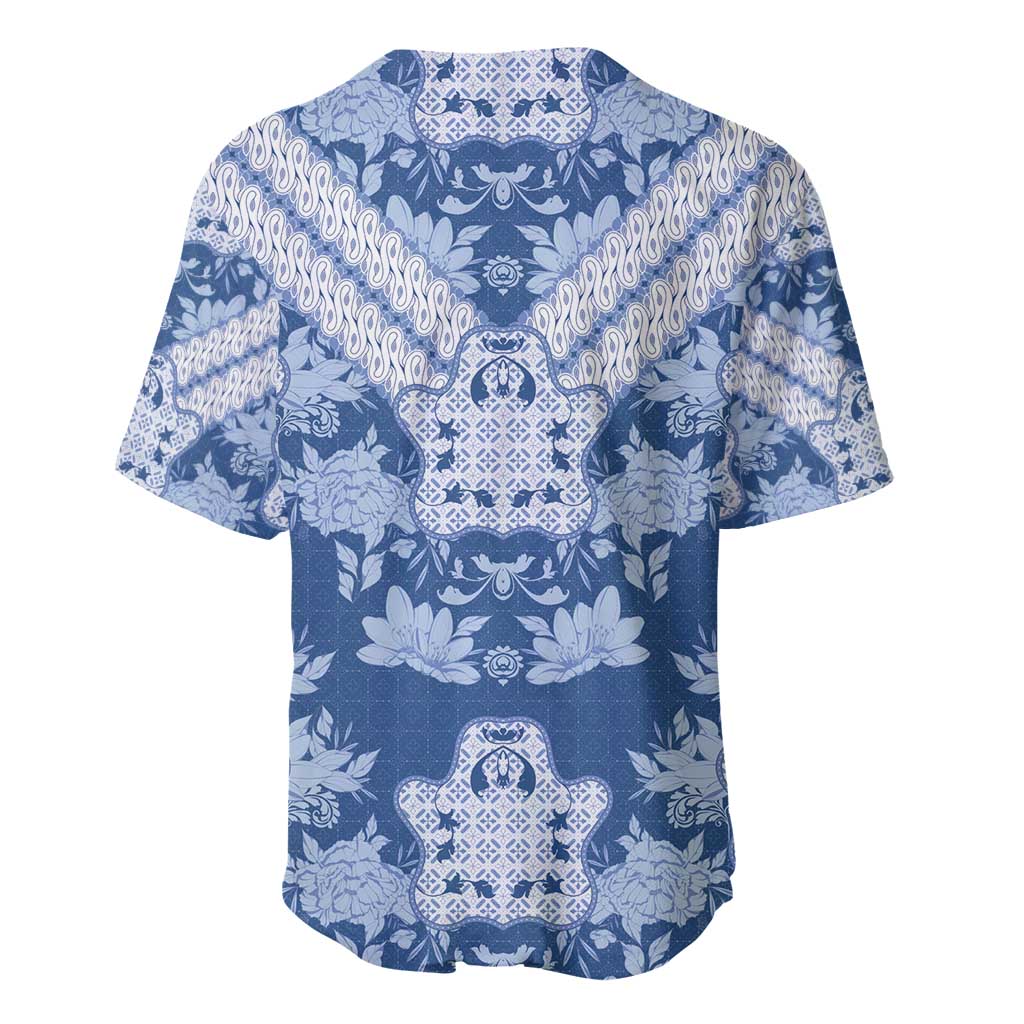 Indonesia Javanese Batik Baseball Jersey Nelson Mandela Madiba Blue - Wonder Print Shop