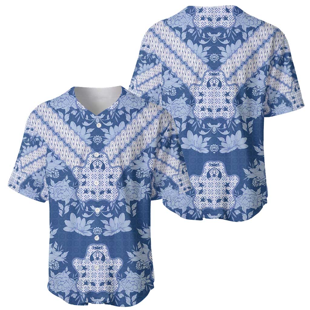 Indonesia Javanese Batik Baseball Jersey Nelson Mandela Madiba Blue - Wonder Print Shop