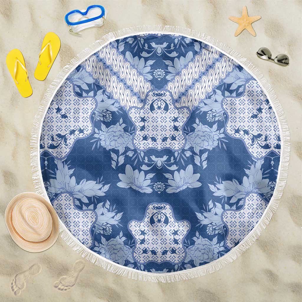 Indonesia Javanese Batik Beach Blanket Nelson Mandela Madiba Blue - Wonder Print Shop