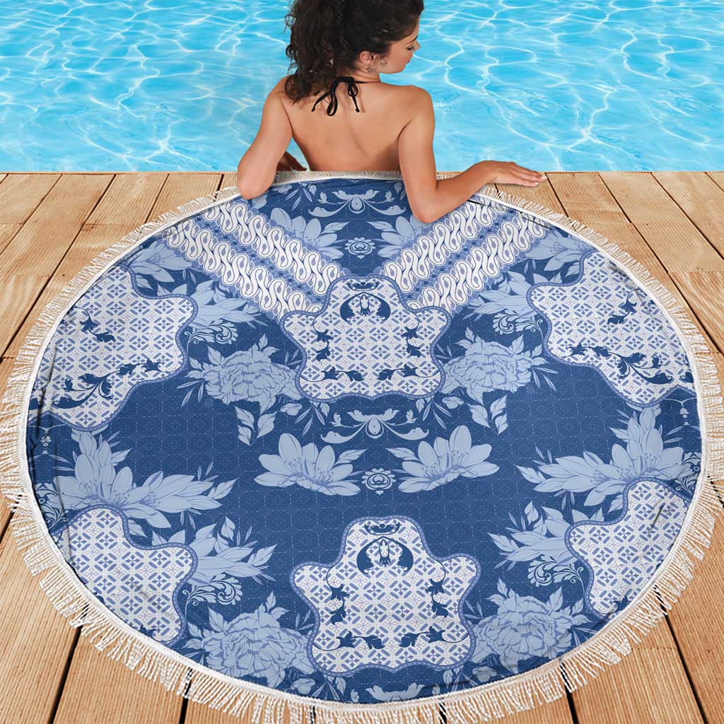 Indonesia Javanese Batik Beach Blanket Nelson Mandela Madiba Blue - Wonder Print Shop