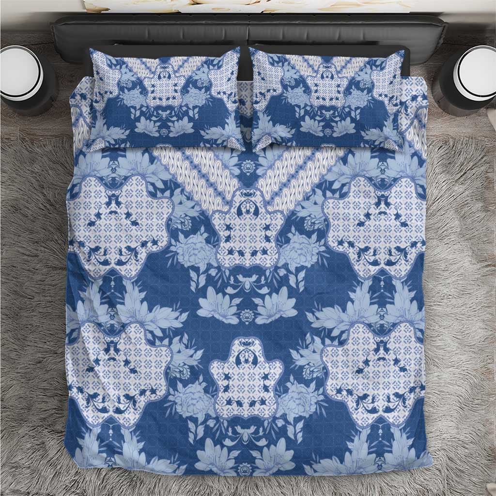 Indonesia Javanese Batik Bedding Set Nelson Mandela Madiba Blue - Wonder Print Shop