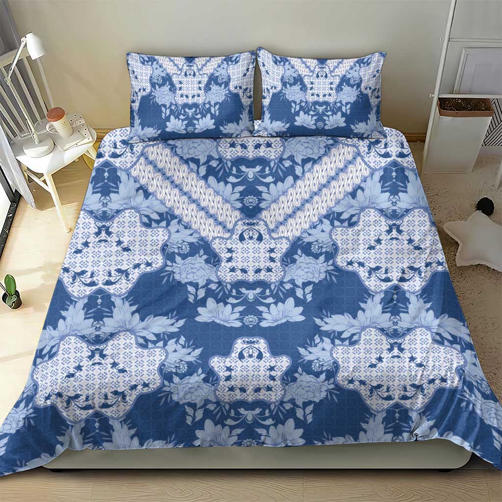 Indonesia Javanese Batik Bedding Set Nelson Mandela Madiba Blue - Wonder Print Shop