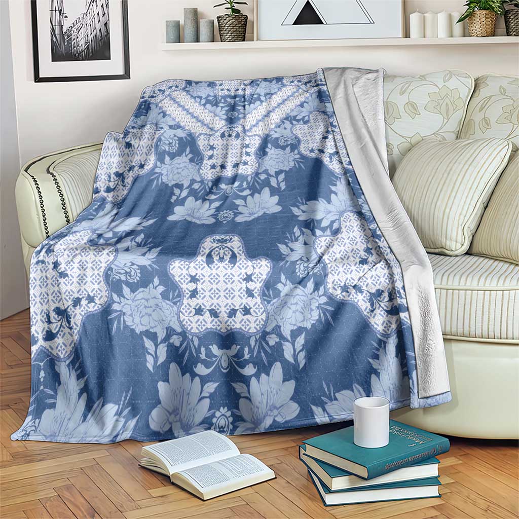 Indonesia Javanese Batik Blanket Nelson Mandela Madiba Blue - Wonder Print Shop