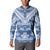 Indonesia Javanese Batik Button Sweatshirt Nelson Mandela Madiba Blue - Wonder Print Shop
