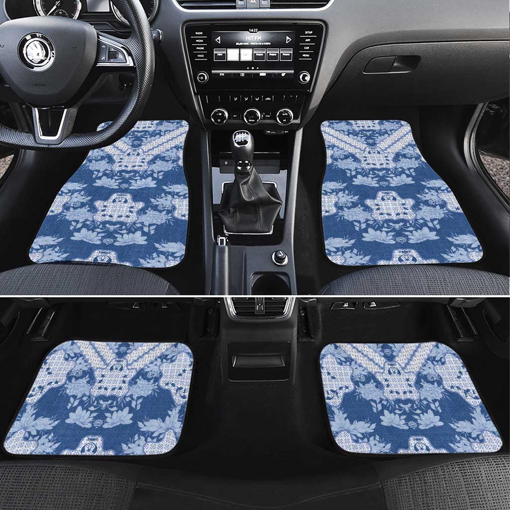 Indonesia Javanese Batik Car Mats Nelson Mandela Madiba Blue - Wonder Print Shop