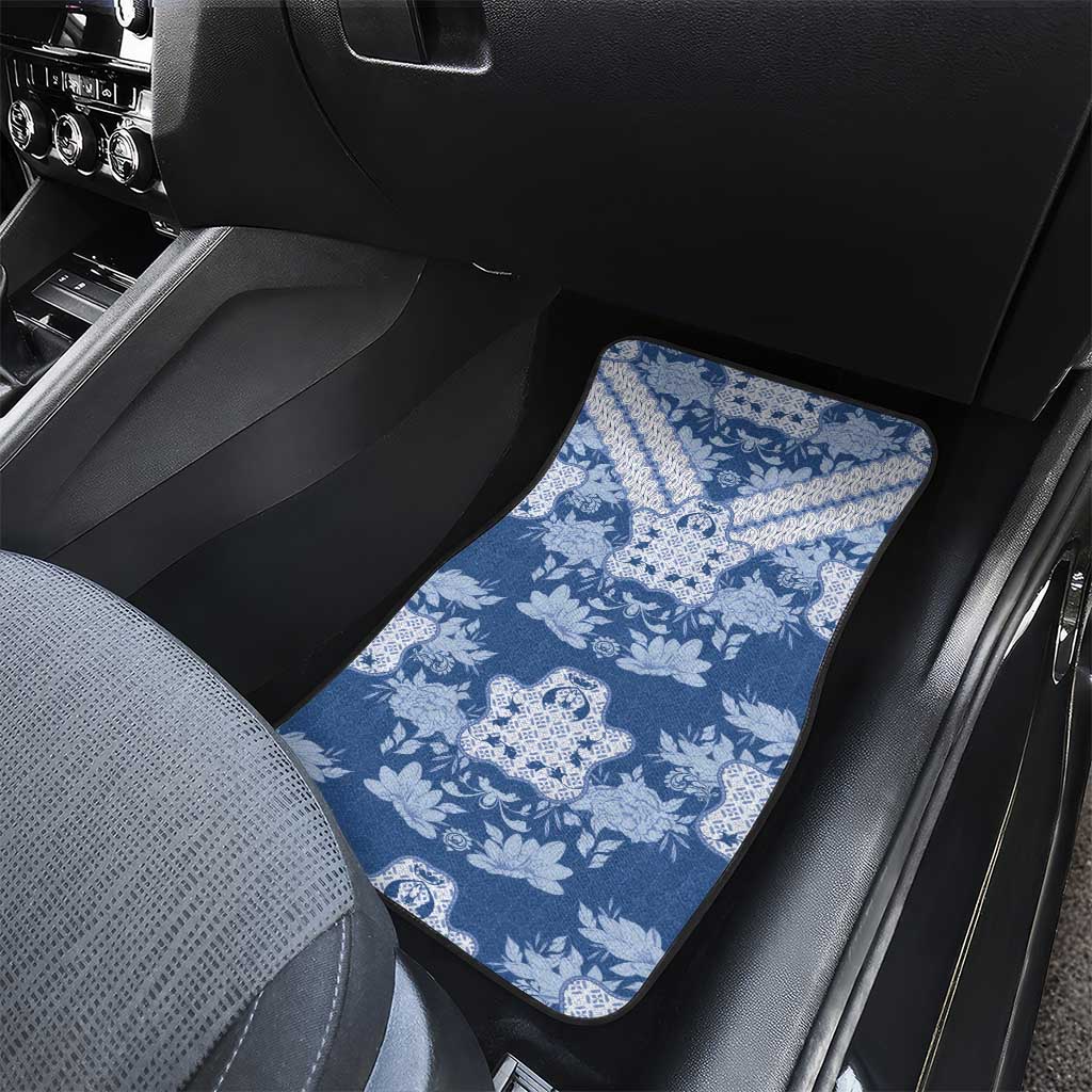 Indonesia Javanese Batik Car Mats Nelson Mandela Madiba Blue - Wonder Print Shop