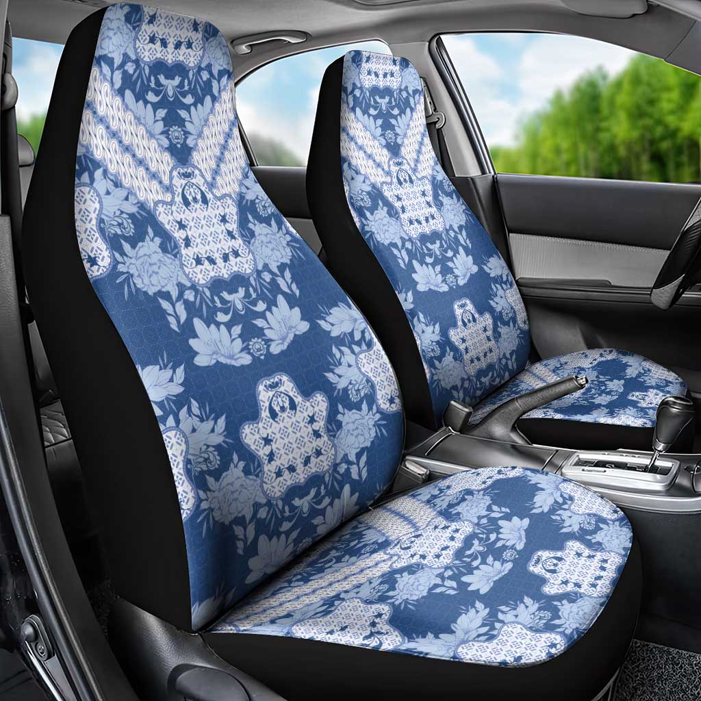 Indonesia Javanese Batik Car Seat Cover Nelson Mandela Madiba Blue - Wonder Print Shop