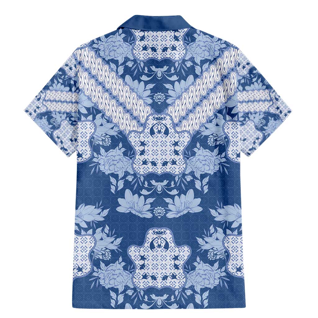 Indonesia Javanese Batik Family Matching Mermaid Dress and Hawaiian Shirt Nelson Mandela Madiba Blue - Wonder Print Shop