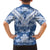 Indonesia Javanese Batik Family Matching Off Shoulder Maxi Dress and Hawaiian Shirt Nelson Mandela Madiba Blue - Wonder Print Shop