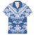 Indonesia Javanese Batik Family Matching Off Shoulder Maxi Dress and Hawaiian Shirt Nelson Mandela Madiba Blue - Wonder Print Shop