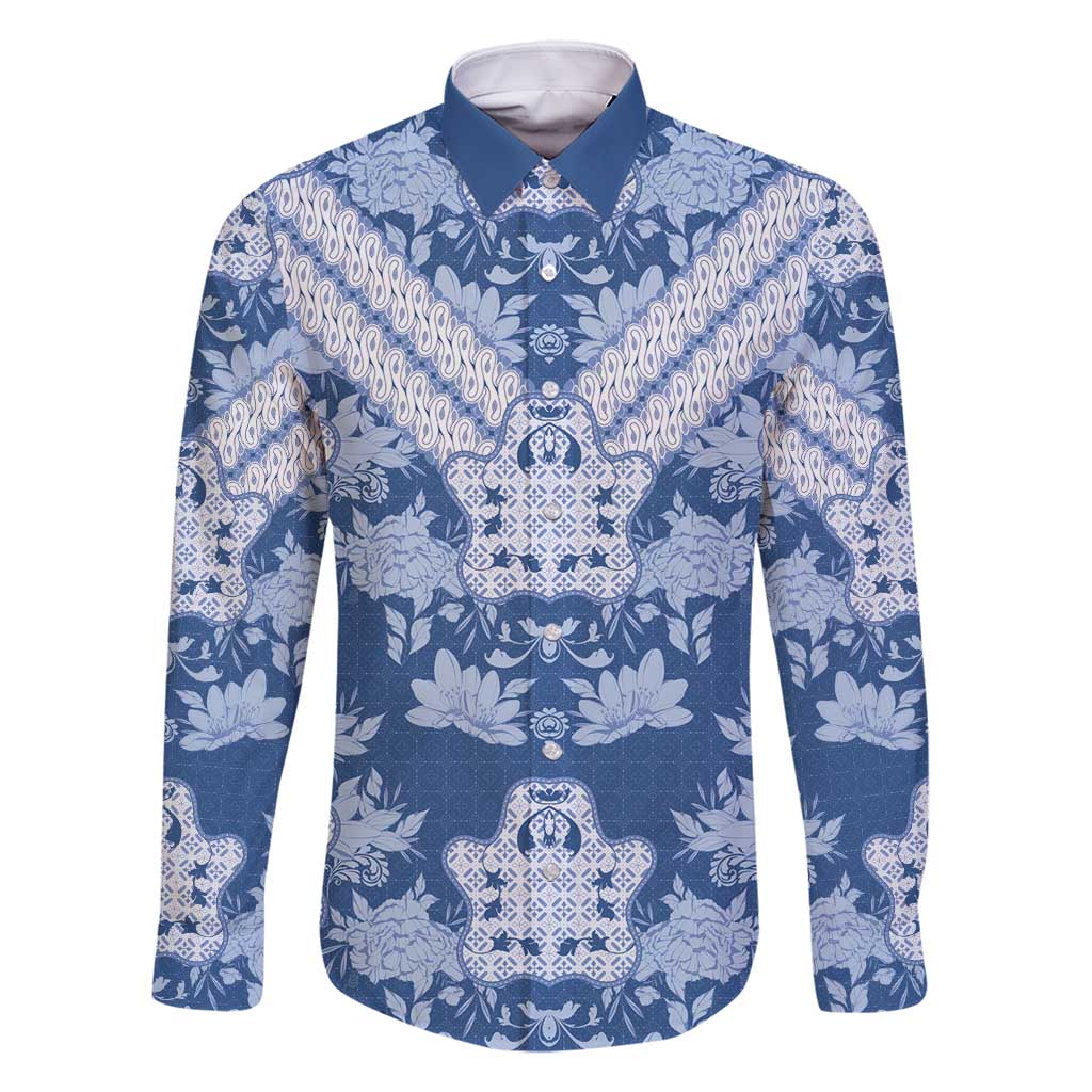 Indonesia Javanese Batik Family Matching Off Shoulder Short Dress and Hawaiian Shirt Nelson Mandela Madiba Blue - Wonder Print Shop