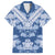 Indonesia Javanese Batik Family Matching Short Sleeve Bodycon Dress and Hawaiian Shirt Nelson Mandela Madiba Blue - Wonder Print Shop