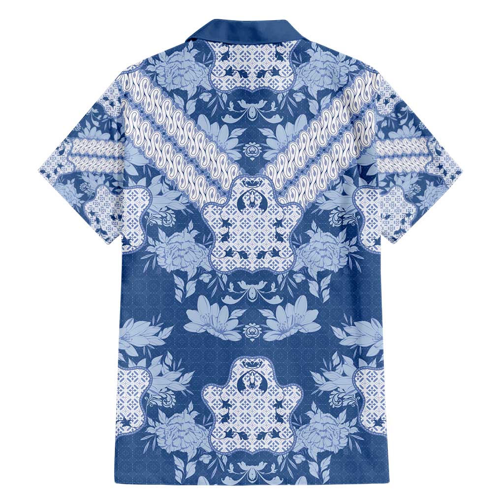 Indonesia Javanese Batik Family Matching Short Sleeve Bodycon Dress and Hawaiian Shirt Nelson Mandela Madiba Blue - Wonder Print Shop