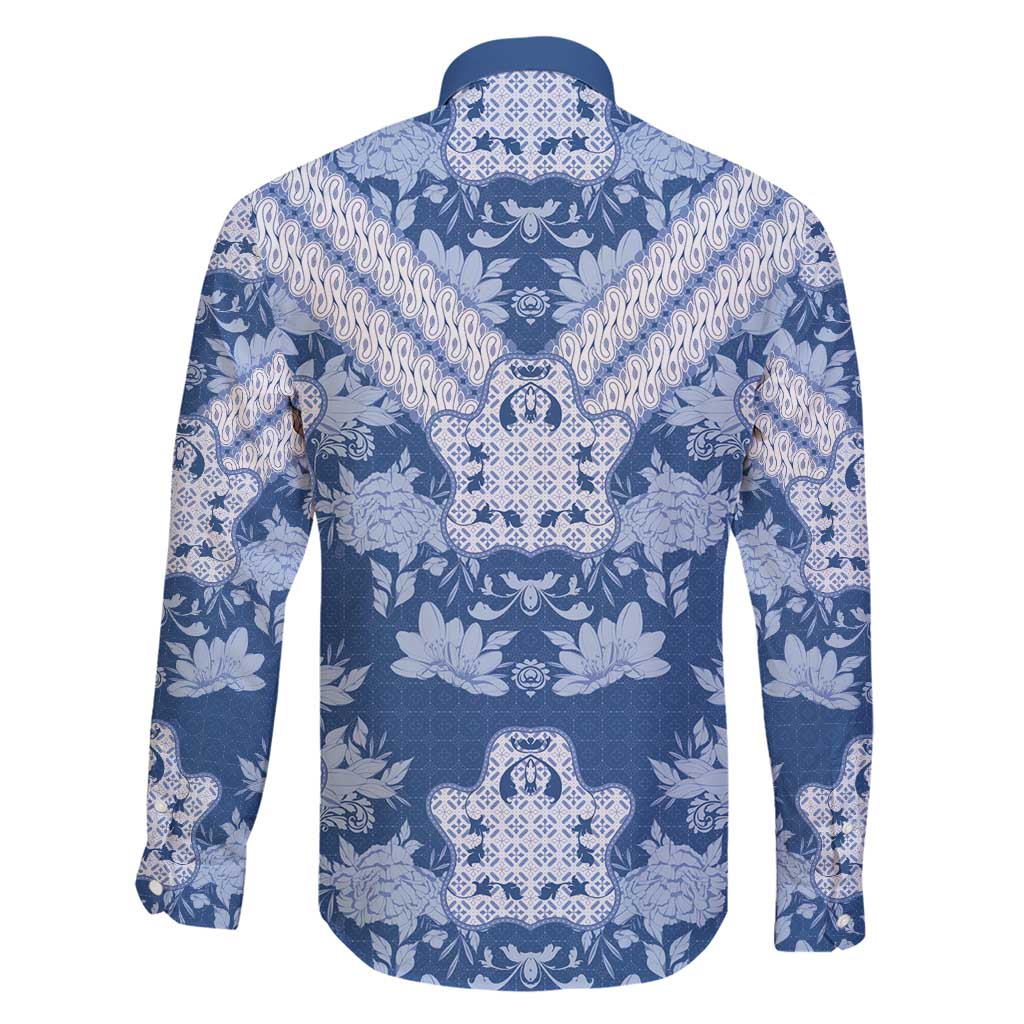 Indonesia Javanese Batik Family Matching Short Sleeve Bodycon Dress and Hawaiian Shirt Nelson Mandela Madiba Blue - Wonder Print Shop