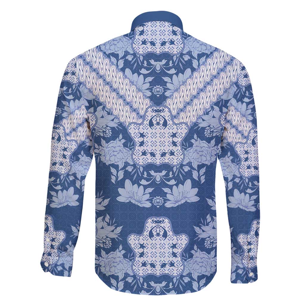 Indonesia Javanese Batik Family Matching Summer Maxi Dress and Hawaiian Shirt Nelson Mandela Madiba Blue - Wonder Print Shop