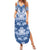 Indonesia Javanese Batik Family Matching Summer Maxi Dress and Hawaiian Shirt Nelson Mandela Madiba Blue - Wonder Print Shop