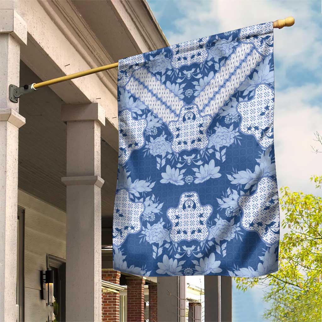 Indonesia Javanese Batik Garden Flag Nelson Mandela Madiba Blue - Wonder Print Shop