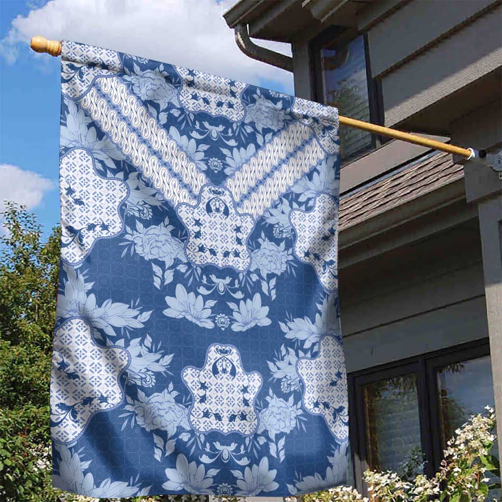 Indonesia Javanese Batik Garden Flag Nelson Mandela Madiba Blue - Wonder Print Shop