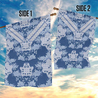 Indonesia Javanese Batik Garden Flag Nelson Mandela Madiba Blue - Wonder Print Shop