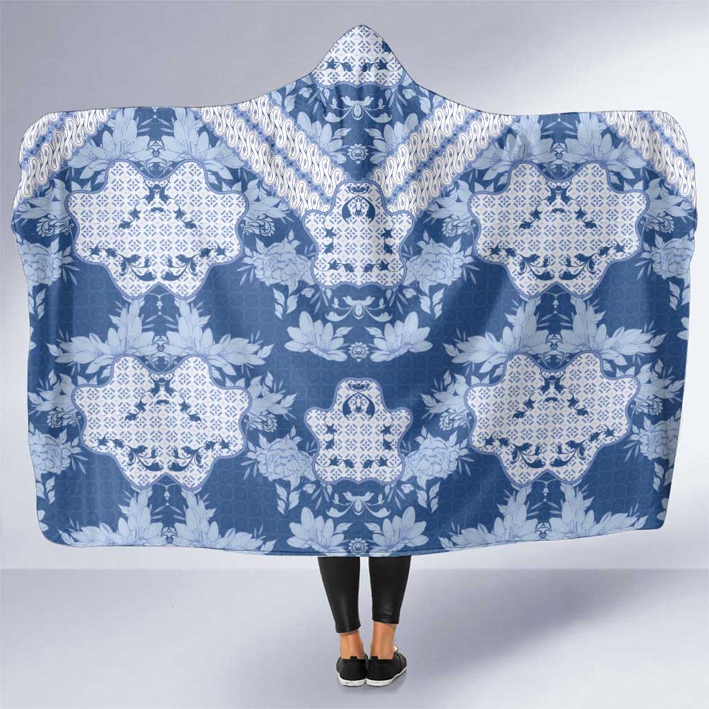 Indonesia Javanese Batik Hooded Blanket Nelson Mandela Madiba Blue - Wonder Print Shop