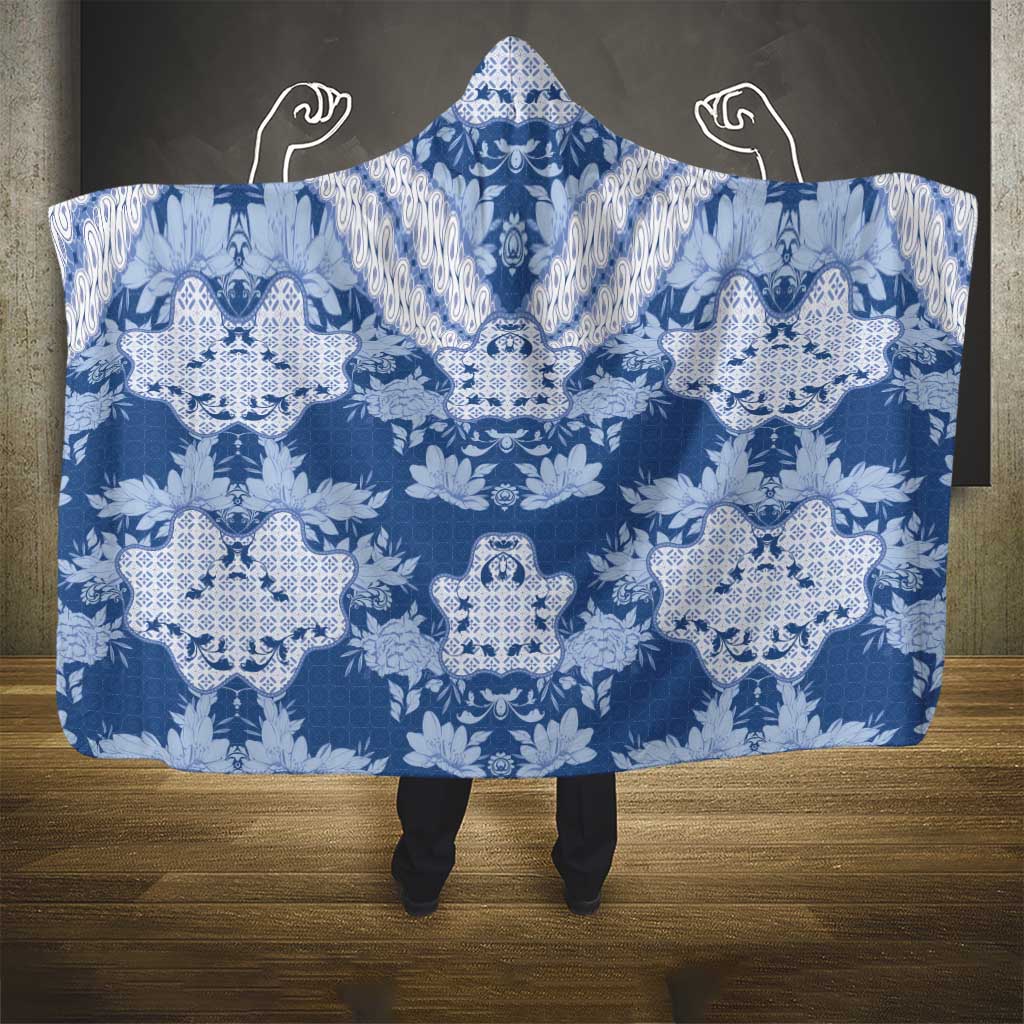 Indonesia Javanese Batik Hooded Blanket Nelson Mandela Madiba Blue - Wonder Print Shop