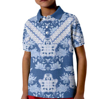 Indonesia Javanese Batik Kid Polo Shirt Nelson Mandela Madiba Blue - Wonder Print Shop