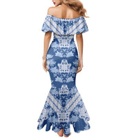 Indonesia Javanese Batik Mermaid Dress Nelson Mandela Madiba Blue - Wonder Print Shop