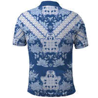 Indonesia Javanese Batik Polo Shirt Nelson Mandela Madiba Blue - Wonder Print Shop