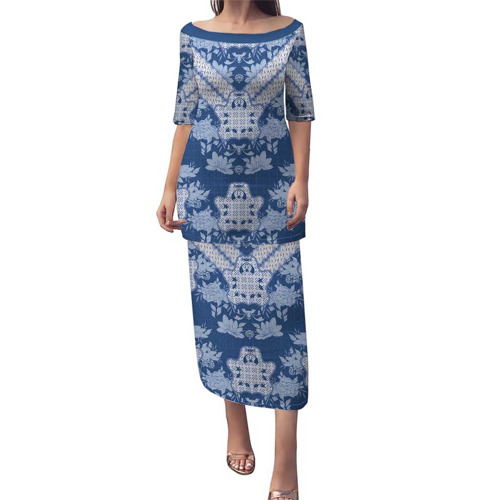 Indonesia Javanese Batik Puletasi Nelson Mandela Madiba Blue - Wonder Print Shop