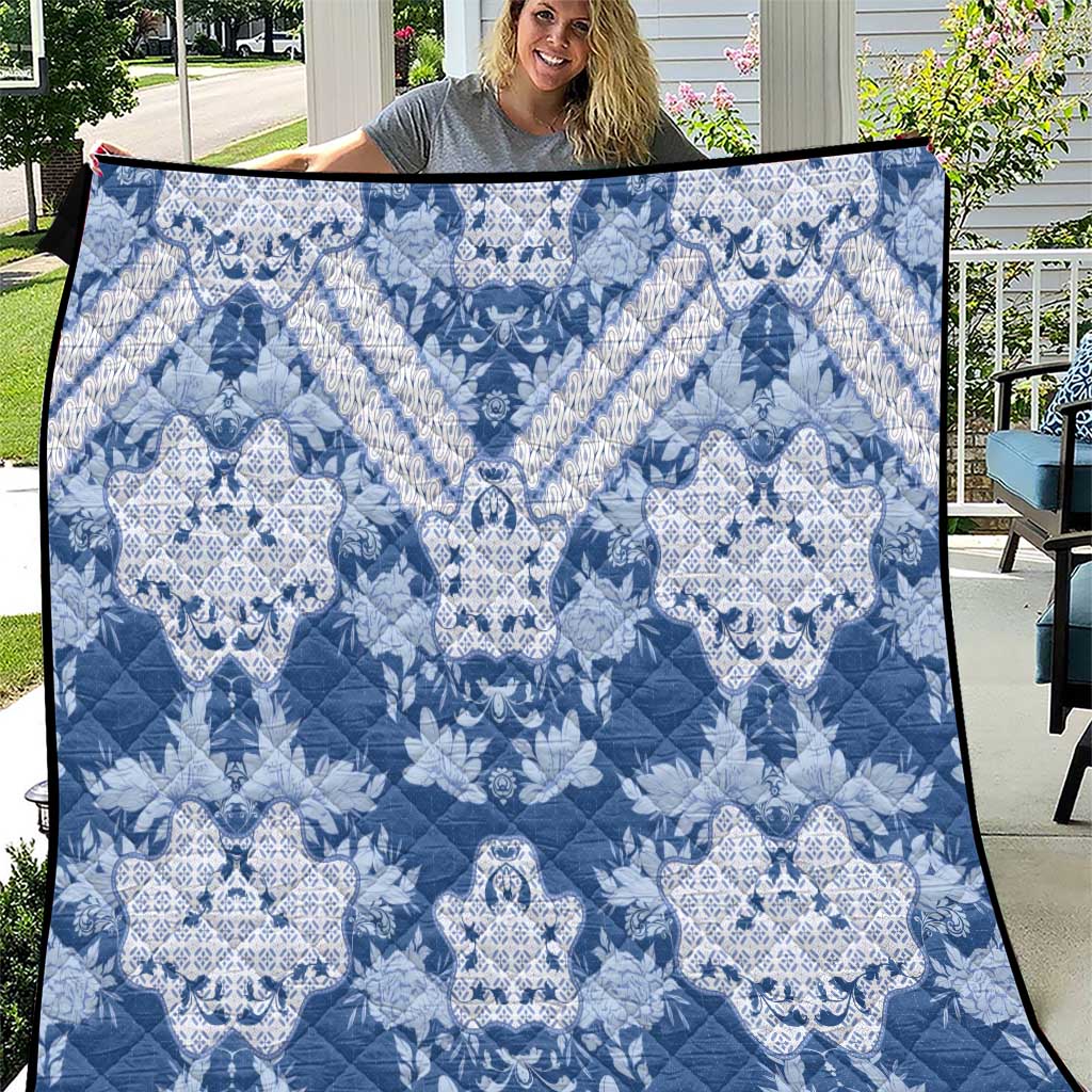 Indonesia Javanese Batik Quilt Nelson Mandela Madiba Blue - Wonder Print Shop