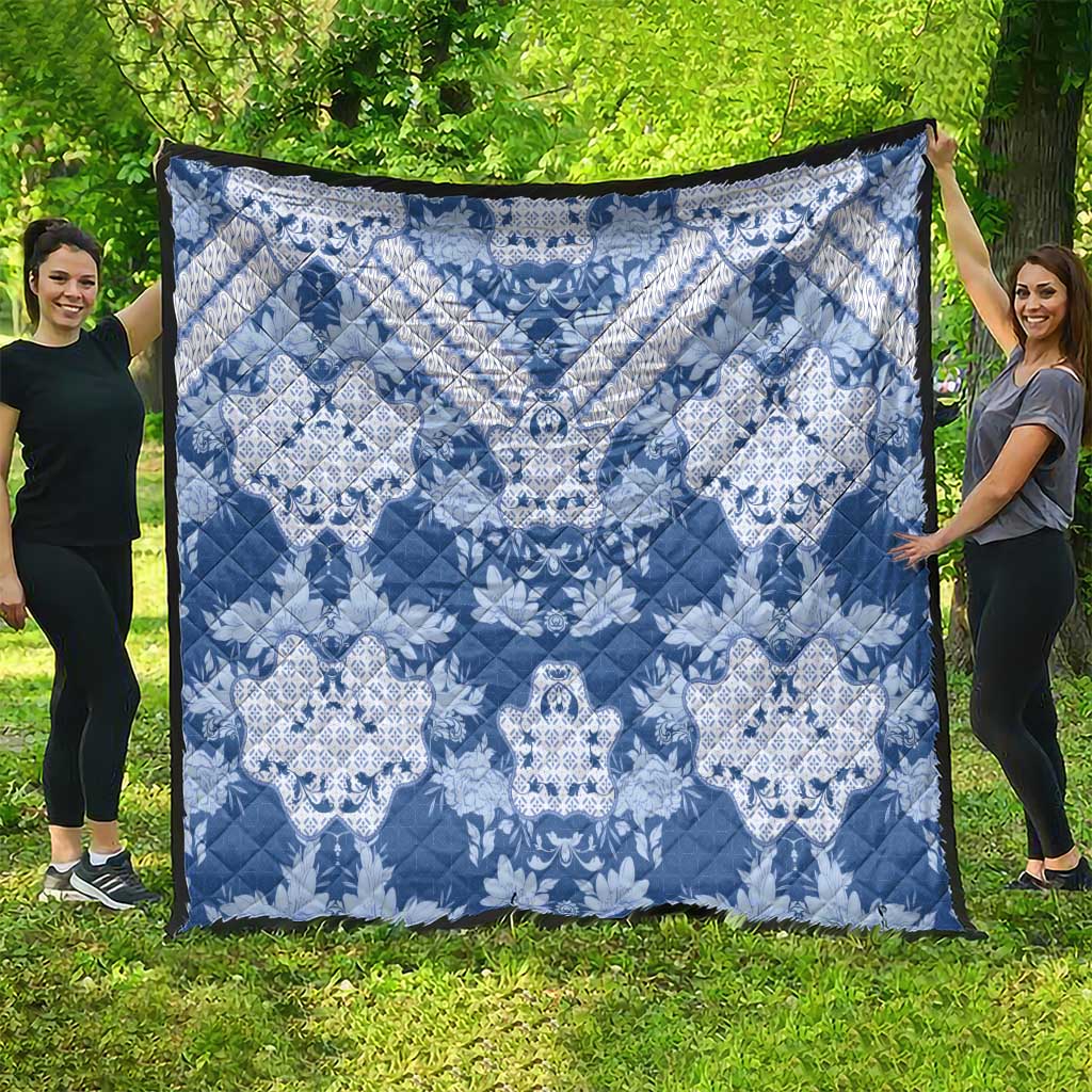 Indonesia Javanese Batik Quilt Nelson Mandela Madiba Blue - Wonder Print Shop