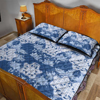 Indonesia Javanese Batik Quilt Bed Set Nelson Mandela Madiba Blue - Wonder Print Shop