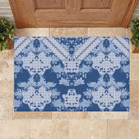 Indonesia Javanese Batik Rubber Doormat Nelson Mandela Madiba Blue - Wonder Print Shop