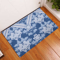 Indonesia Javanese Batik Rubber Doormat Nelson Mandela Madiba Blue - Wonder Print Shop