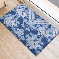 Indonesia Javanese Batik Rubber Doormat Nelson Mandela Madiba Blue - Wonder Print Shop