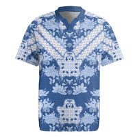 Indonesia Javanese Batik Rugby Jersey Nelson Mandela Madiba Blue - Wonder Print Shop